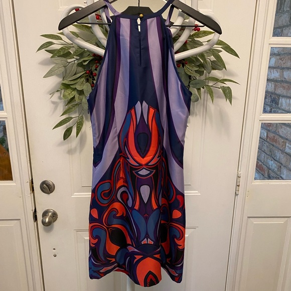 Banana Republic Abstract Retro Print Sleeveless Dress 4 S - Picture 2 of 10